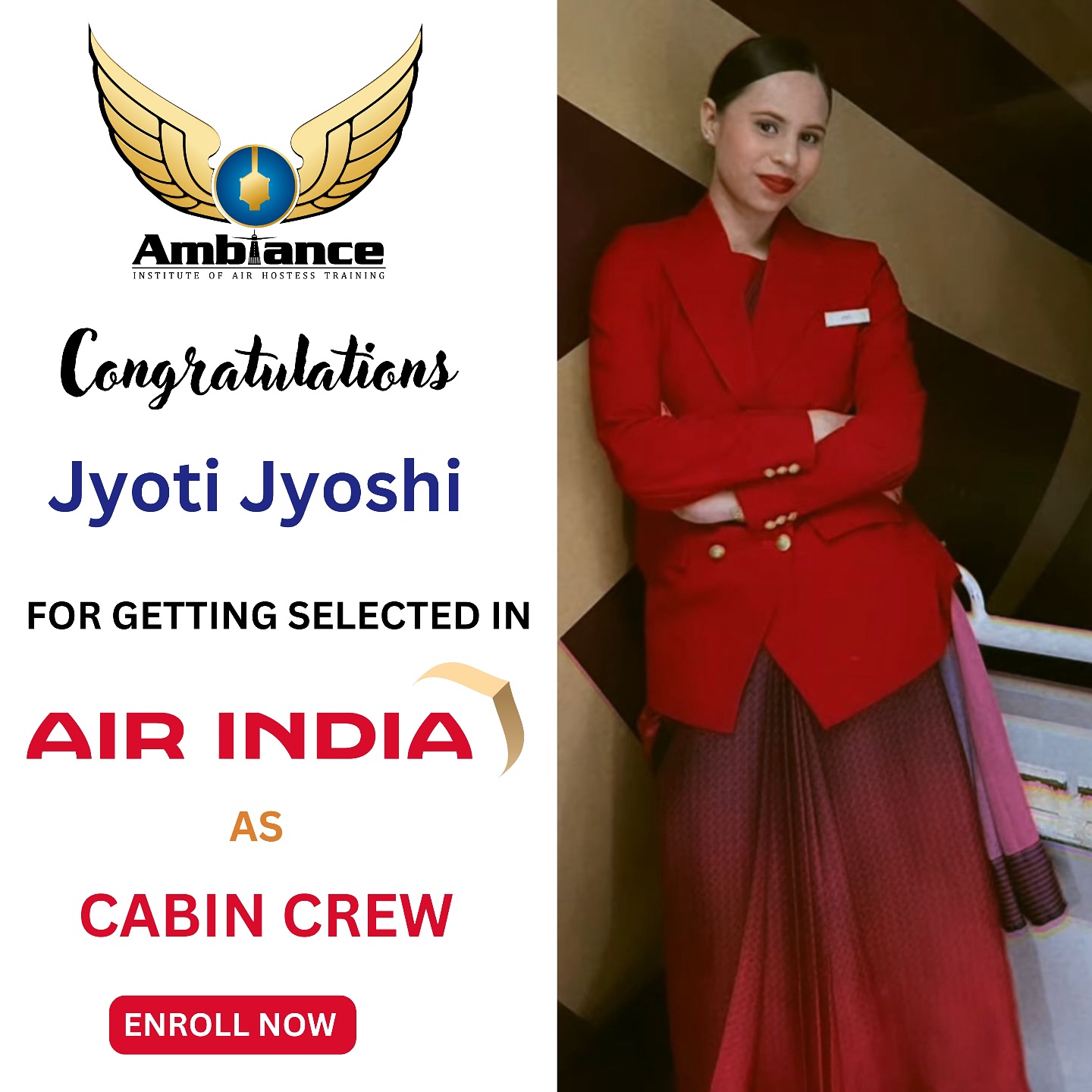 If you are searching Best Air India as a cabin crew best training institute in Delhi then visit Ambiance Fly Training institute in Dwarka Sector 7 Delhi.